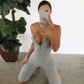 Sleeveless Slim Tie-Dye Slim Fit Bodysuit Sports Romper